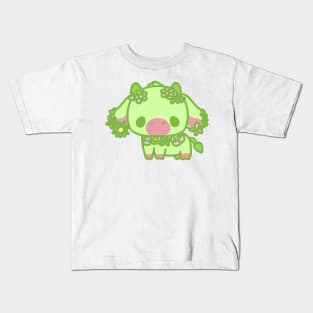 flower field cow Kids T-Shirt